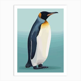 King Penguin Carcass Island Minimalist Illustration 3 Art Print