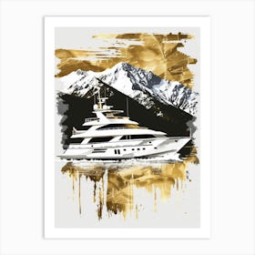 Yacht In The Mountains Art Print