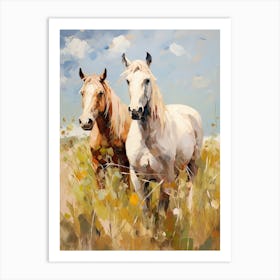 Horses Painting In Buenos Aires Province, Argentina 3 Art Print