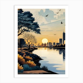 Sunset Cityscape Art Print