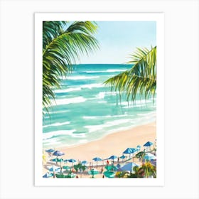 Noosa Main Beach, Australia Contemporary Illustration   Art Print