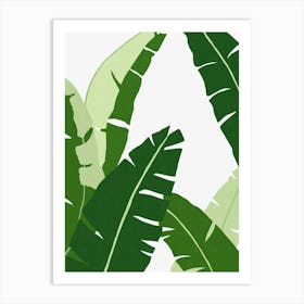 Green tropical leaves 1 Art Print