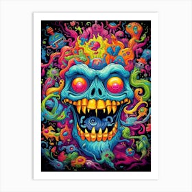 Psychedelic Skull 6 Art Print