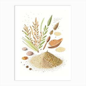 Sesame Seeds Spices And Herbs Pencil Illustration 2 Art Print