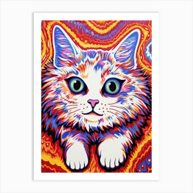 Louis Wain Kaleidoscope Psychedelic Cat 6 Art Print
