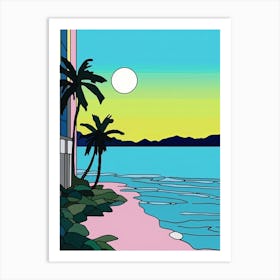 Minimal Design Style Of Miami Beach, Usa 8 Art Print