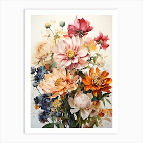 Wildflower Watercolor Oasis Art Print