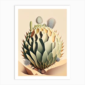 Peyote Cactus Neutral Abstract 1 Art Print