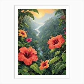 Beautiful Hibiscus Flower Art Print