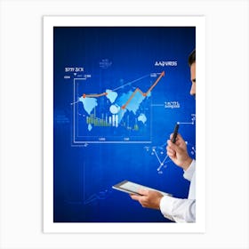 Blueprint Of Economic Progression In A Corporate Setting Iconography Representing Key Concepts Lik (6) Art Print