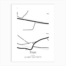 Fron,Norway Minimalist Map Art Print