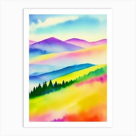 Watercolor Of Mountains 2 Art Print