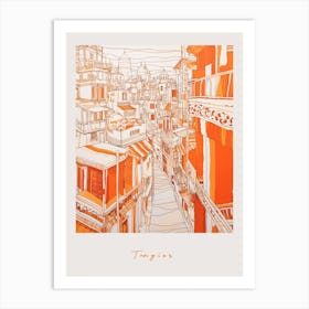 Tangier Morocco Orange Drawing Poster Art Print