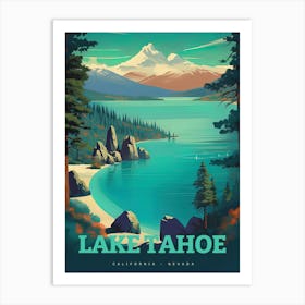 Lake Tahoe California Nevada Travel Art Print