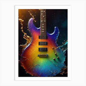 Electric Guitar In Water 1 Art Print