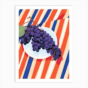Grapes Fruit Summer Illustration 1 Art Print