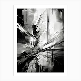 Transcendent Echoes Abstract Black And White 3 Art Print