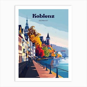 Koblenz Germany Vibrant Art Illustration Art Print