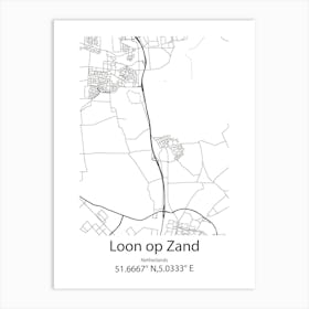 Loon Op Zand,Netherlands Minimalist Map Art Print