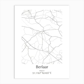 Berlaar,Belgium Minimalist Map Art Print