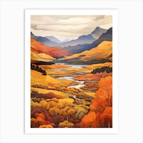 Autumn National Park Painting Fiordland National Park New Zealand 3 Art Print