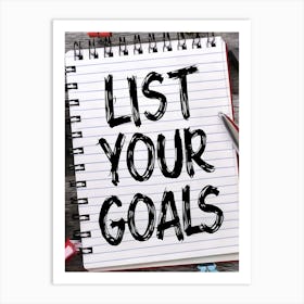 List Your Goals Art Print