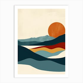 Sunset In The Mountains, Hygge 1 Art Print