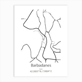 Barbadanes,Spain Minimalist Map Art Print