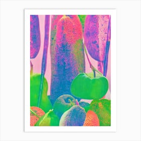 Chayote Risograph Retro Poster vegetable Art Print