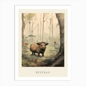 Beatrix Potter Inspired  Animal Watercolour Buffalo 3 Art Print