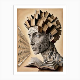 Book Head 1 Art Print