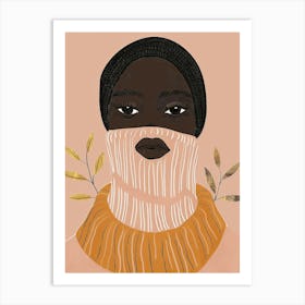 Black Woman With Scarf Art Print