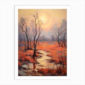 Autumn Orange Landscape 7 Art Print