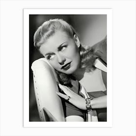 Portrait Of Ginger Rogers American Actress And Dancer Art Print