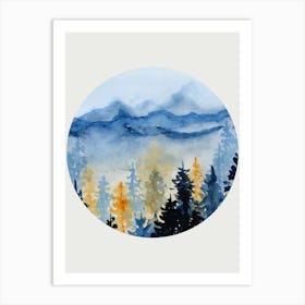 Watercolor Of Mountains 7 Art Print