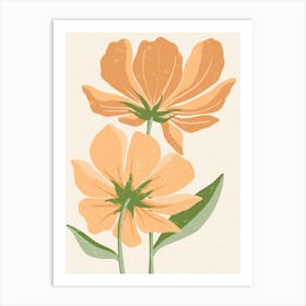 Two Orange Flowers Art Print