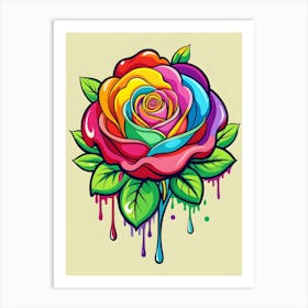 Colorful Rose Art Print