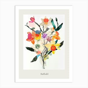 Daffodil 2 Collage Flower Bouquet Poster Art Print