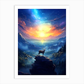 Deer In The Mountains Art Print