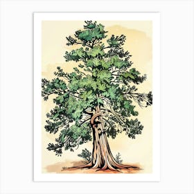 Yew Tree Storybook Illustration 3 Art Print