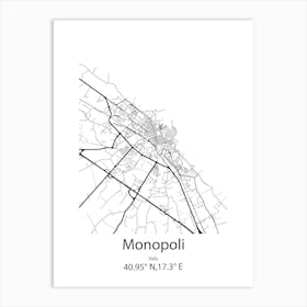 Monopoli,Italy Minimalist Map Art Print