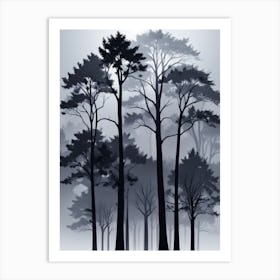 Trees In The Fog Art Print