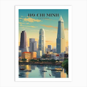 Retro Travel Wall Art Ho Chi Minh Art Print