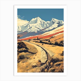 W Trek Chile Vintage Travel Illustration Art Print