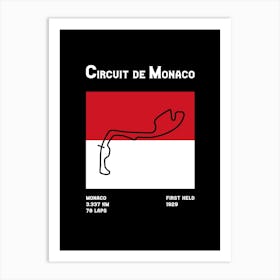 Circuit De Monaco Formela 1 Art Print