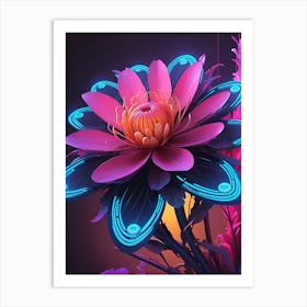 Techno Petals In The Future Garden Art Print