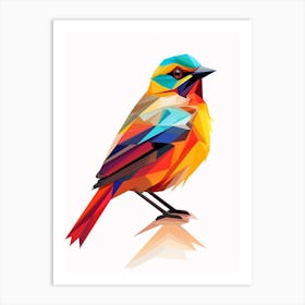 Colourful Geometric Bird Lark 2 Art Print