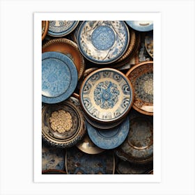 Blue And White Plates 5 Art Print