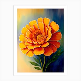Orange Flower Painting Art Print