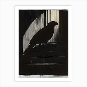 Dark Gothic Shadow Of The Raven Art Print